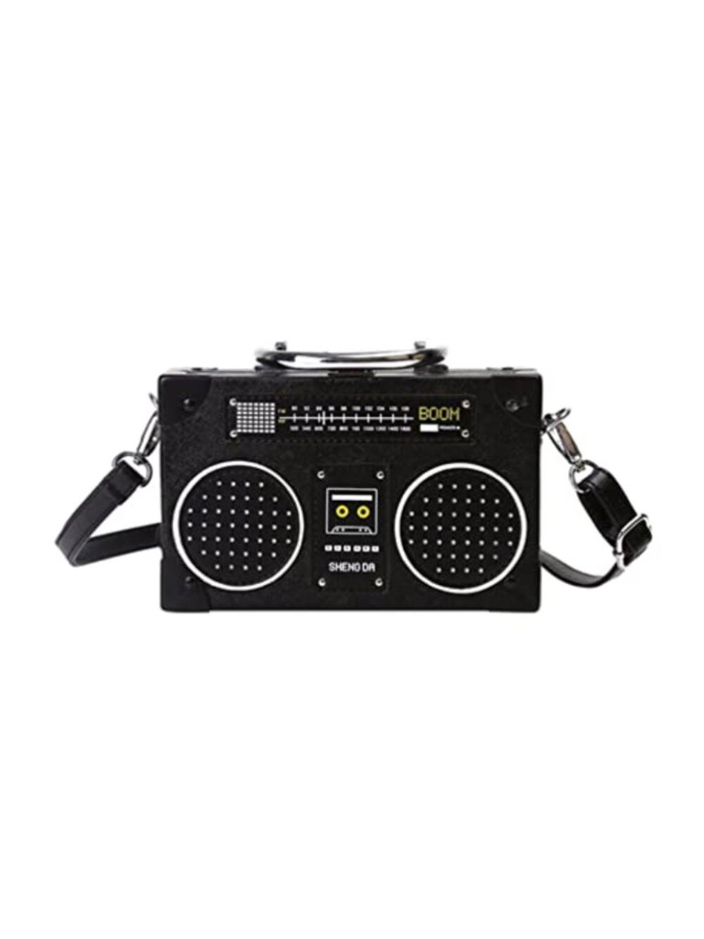 Radio Shape Crossbody Shoulder Bag PU Retro Medium Handbag for Women